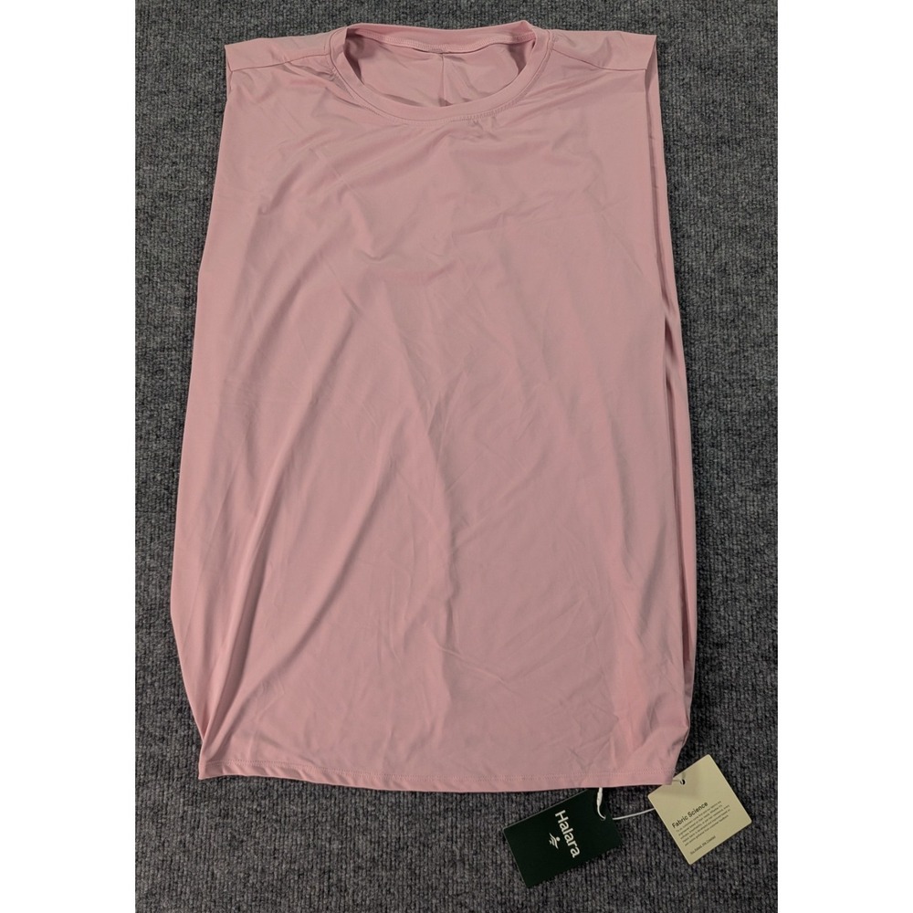 NEW! Halara Ruched Cool Touch Yoga Top Boxy UPF50+ Pink So Soft